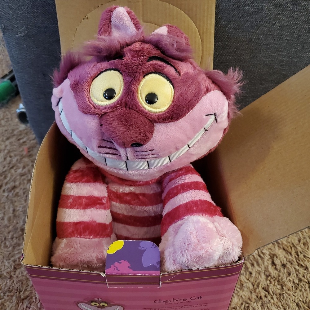 Scentsy Buddy Cheshire Cat Disney Plush 15" Alice in Wonderland‎  Used With Box